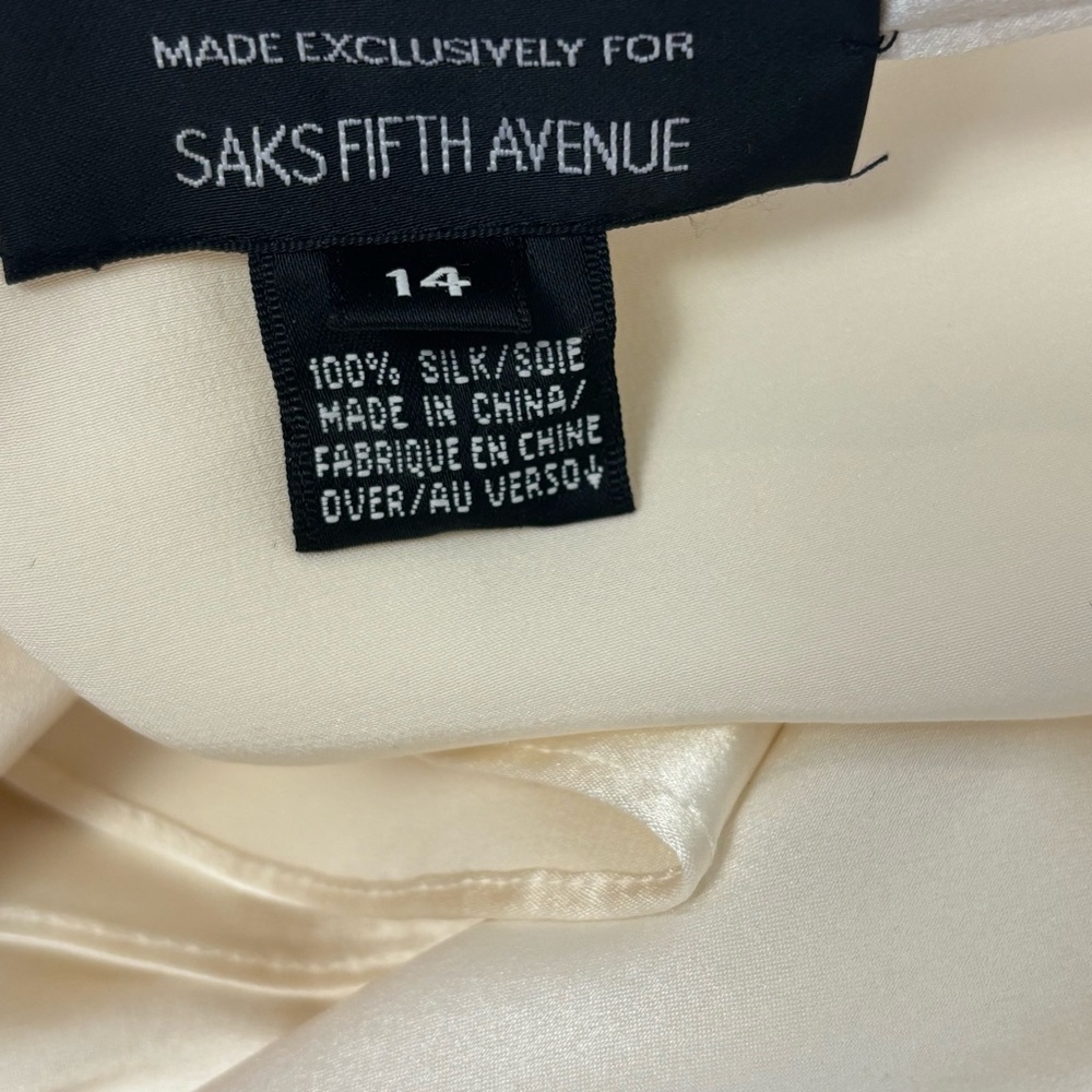 Cream Silk Ruffle Ellen Tracy Blouse - Picture 8 of 11